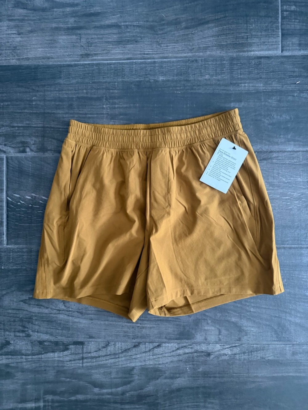 Lululemon Men’s 5” Pace Breaker Linerless Mustard Shorts - Medium